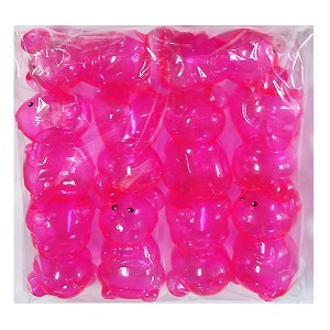 (한셀)팬시 마우스 투명 저금통 10개 / 핑크