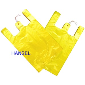 (한셀)포장/분리수거 손잡이 비닐봉투 3L /노랑 대 100매